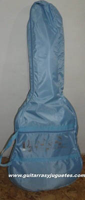 funda economica color azul claro grisáseo para guitarra